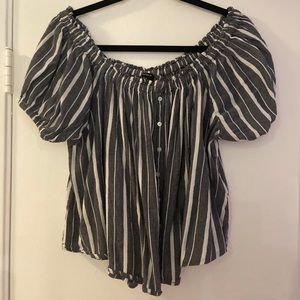 Forever 21 Striped Off the Shoulders Top